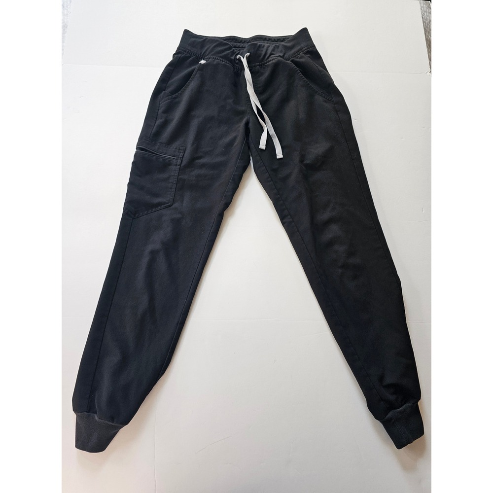 FIGS Zamora Jogger Scrub Pants Womens XS Black FIONx Cargo Medical